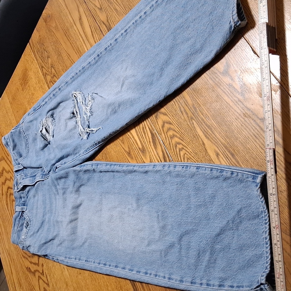 Levi's Light Blue Distressed Straight Leg Jeans
